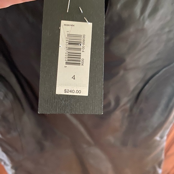 NWT Banana Republic Monogram Leather Peplum Top size 4 - Picture 2 of 11